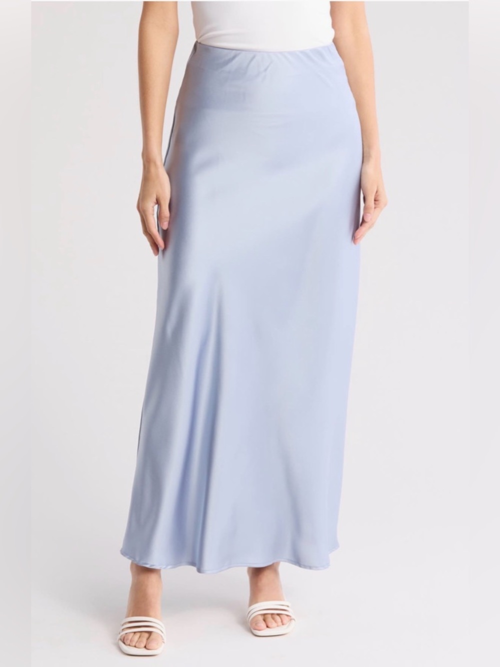 NWT Renee C. Satin A-Line Maxi Skirt in Size Medium